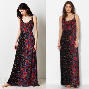 Black wildflower maxi dress
